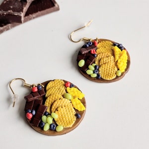Dessert Charcuterie Board Earrings | Polymer Clay Food Earrings | Handmade Gift for Her