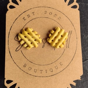 Waffle Fry Earrings Food Earrings Clay Food Jewelry Funny Earrings