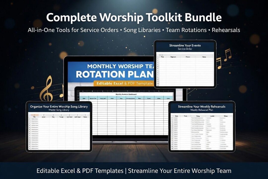 Complete Worship Toolkit Bundle | Church Team Planner, Rotation ...