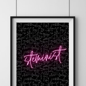 Stampa al neon Fisica Steminista/Matematica 8,5x11 in