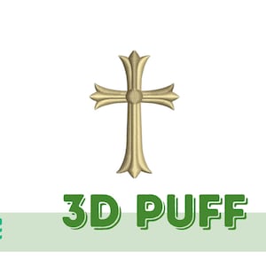 Goth Cross 3D Puff Jesus Religion Catholic Christian Embroidery Design File
