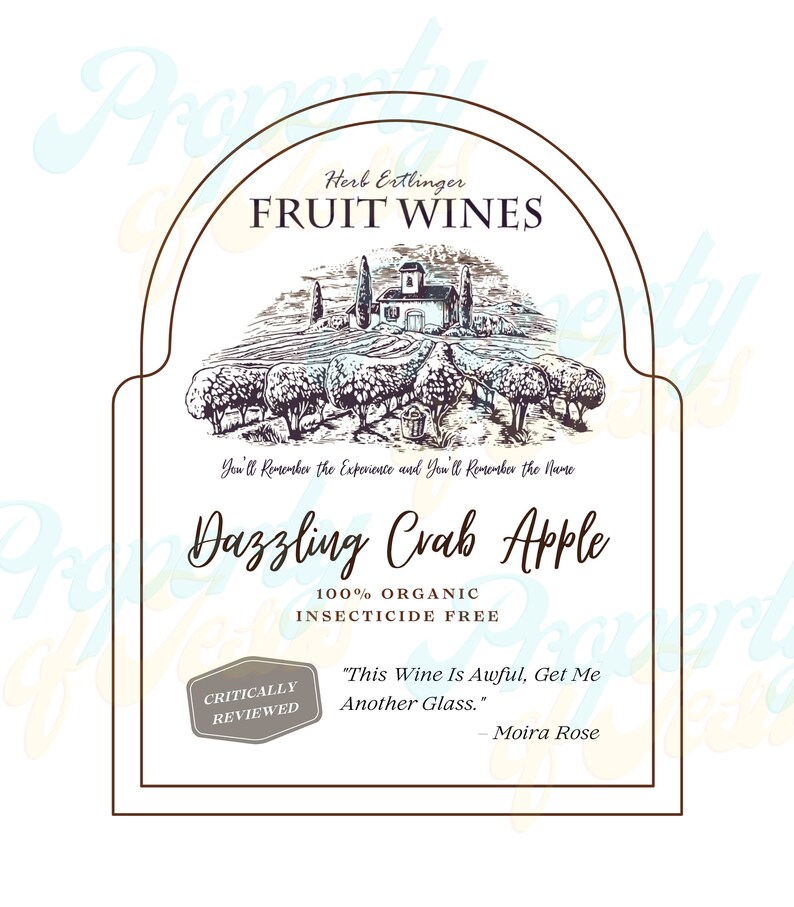 Herb Ertlinger Fruit Wine Labels Bundle 15ct, Moira Rose Funny Quotes