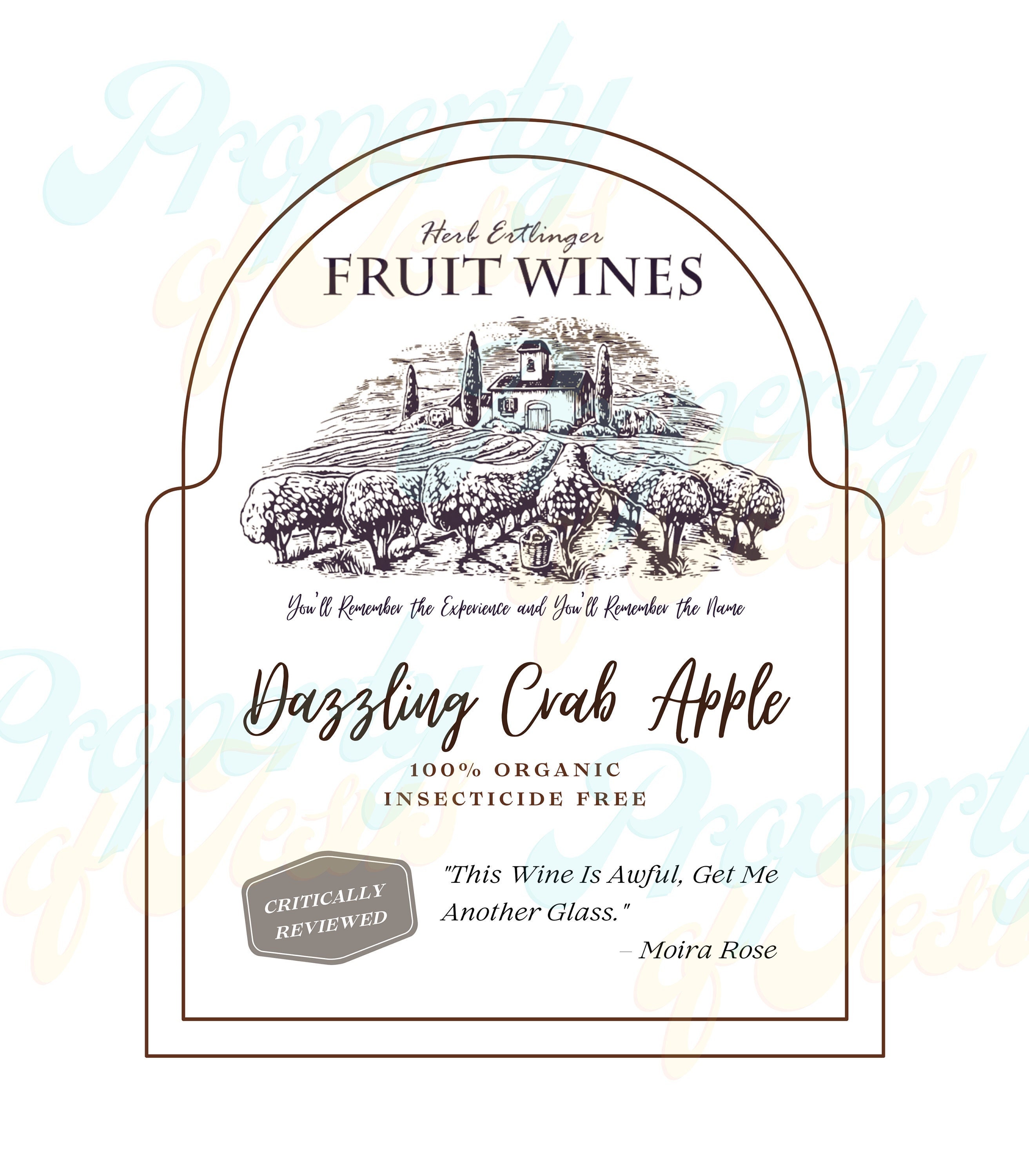 Herb Ertlinger Fruit Wine Labels Bundle 15ct, Moira Rose Funny Quotes