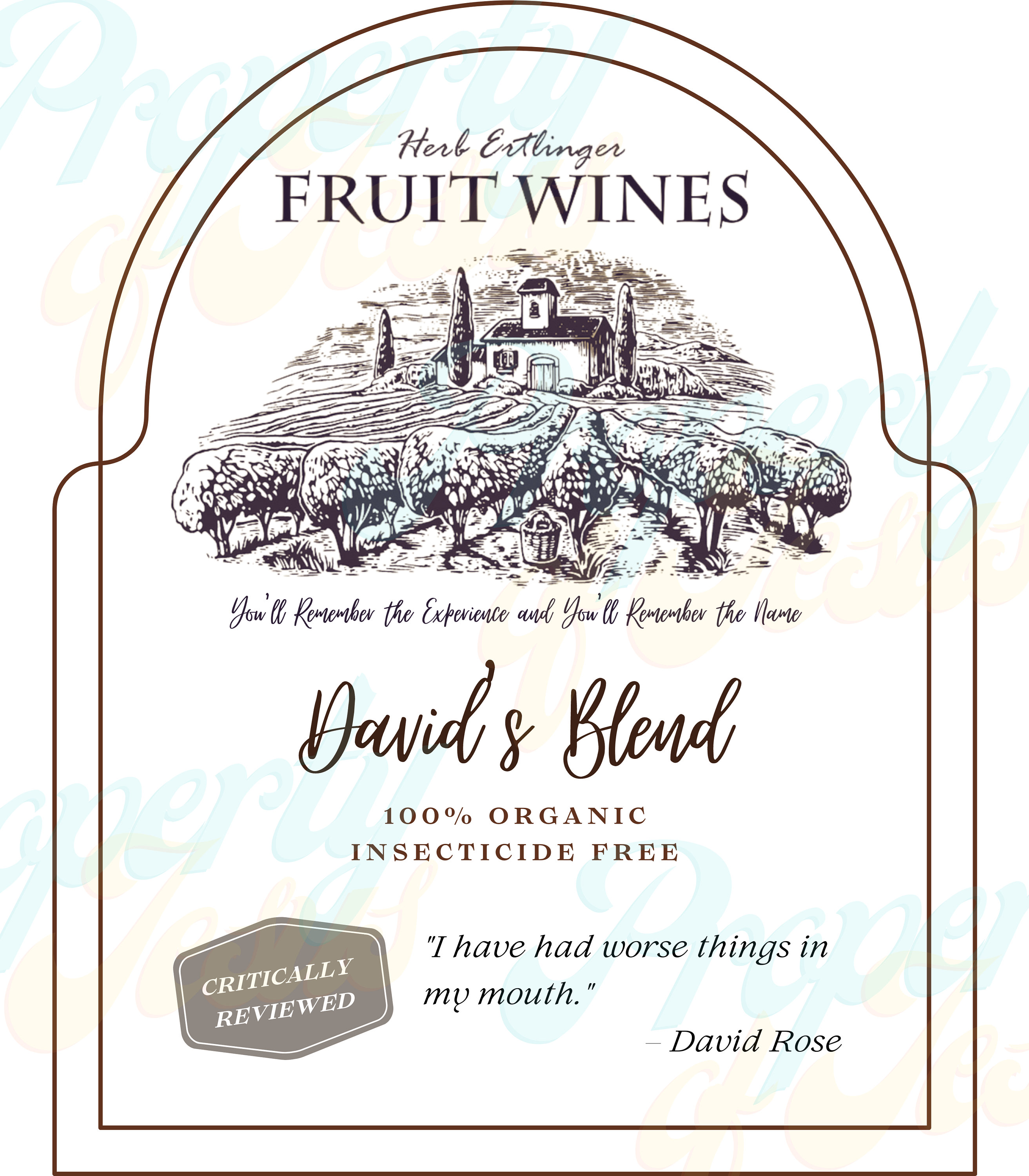 Herb Ertlinger Fruit Wine Labels Bundle 15ct, Moira Rose Funny Quotes