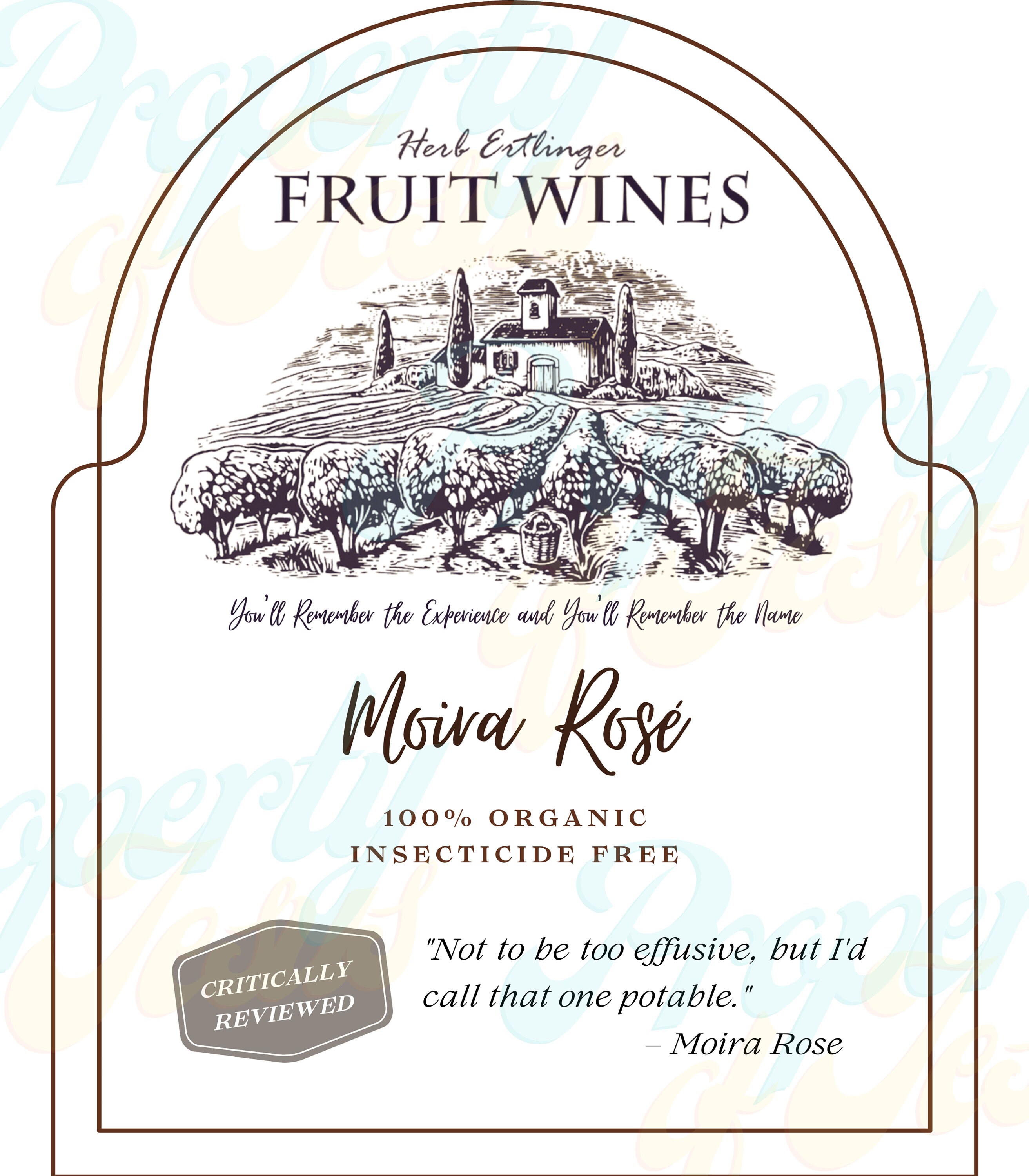 Herb Ertlinger Fruit Wine Labels Bundle 15ct, Moira Rose Funny Quotes