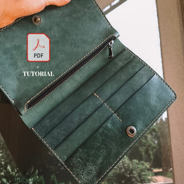 Astra Long wallet pattern, wallet template, long wallet pattern, classic wallet pattern, leather pattern pdf, simple wallet pattern