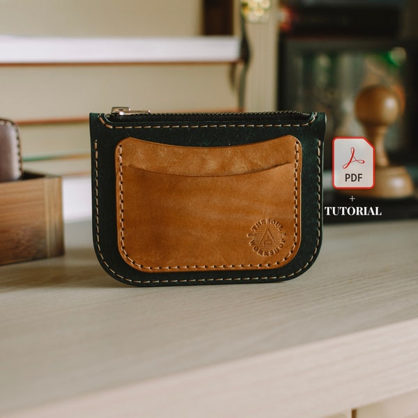 Leather Wallet Pattern - Leather DIY - Comfy zipper wallet v2 - PDF Download - Wallet Template - Leathercraft Pattern - Beginners DIY