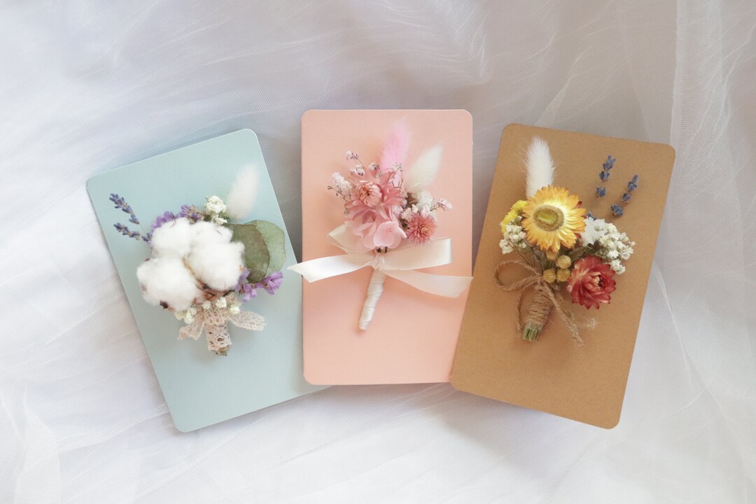 Dried Flowers Card Etsy