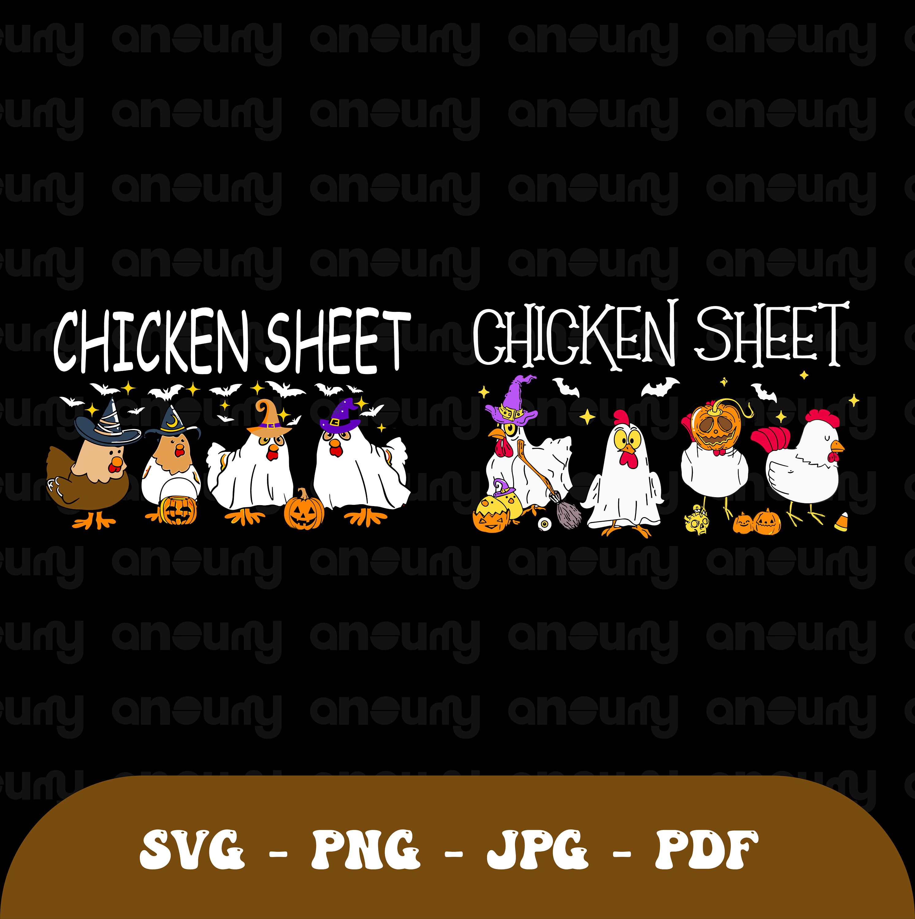 Halloween Chickens Svg Ghost Chickens Png Funny Chicken - Etsy