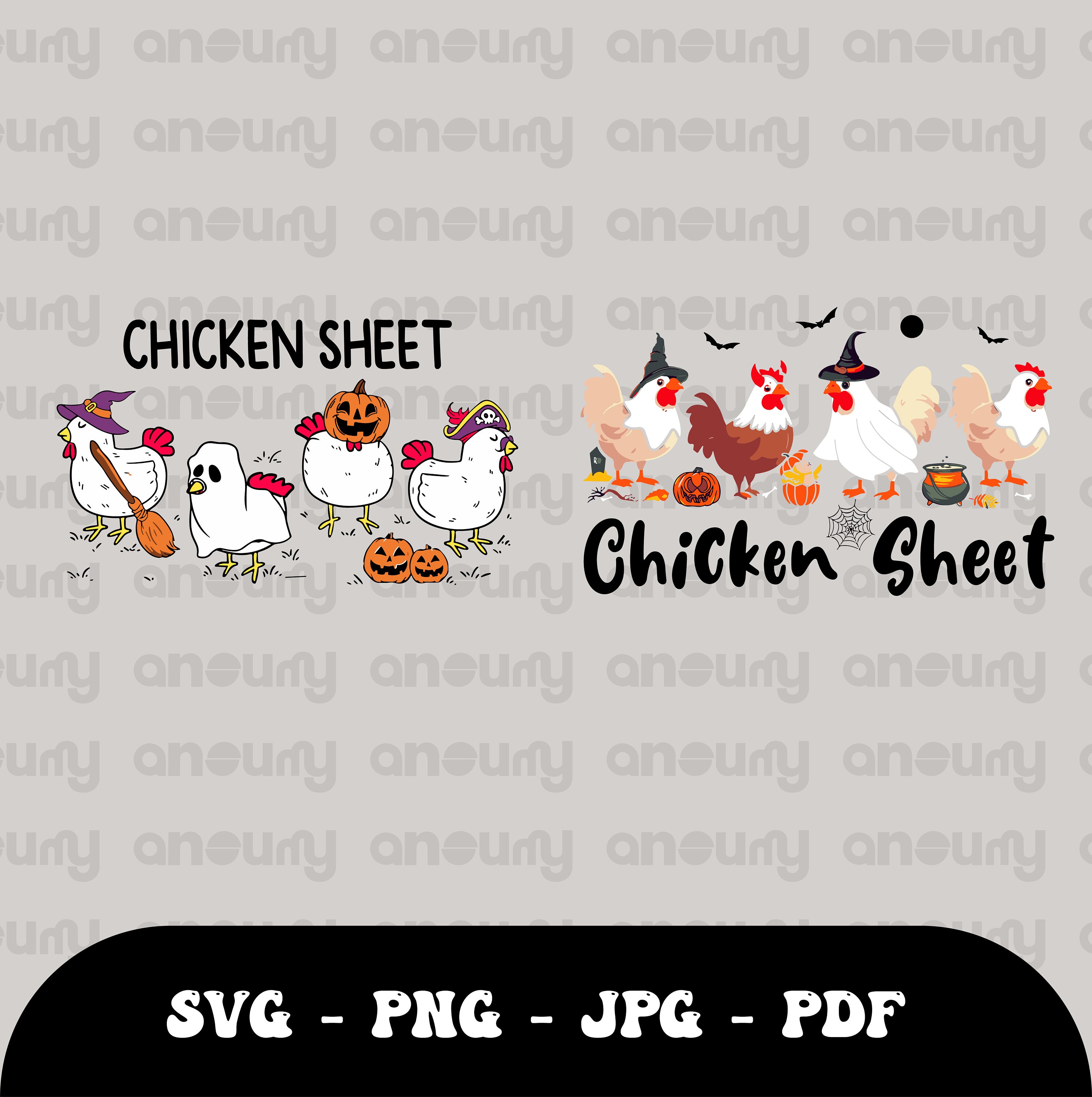 Halloween Chickens Svg Ghost Chickens Png Funny Chicken - Etsy