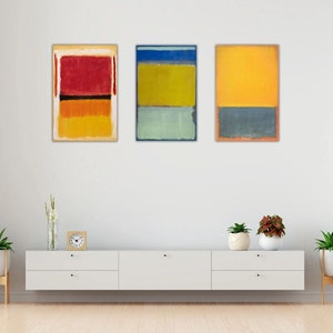 Set Of 3 Mark Rothko Canvas Print, Mark Rothko Wall Arts, Mark Rothko Print, Abstract Art Print, Rothko Reproduction Poster, Minimalist Art