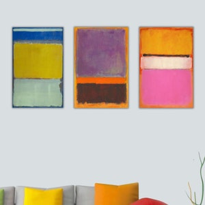 Set Of 3 Mark Rothko Canvas Print, Mark Rothko Wall Arts, Mark Rothko Print, Abstract Art Print, Rothko Reproduction Poster, Minimalist Art