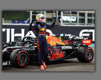 Max Verstappen F1 Canvas Print, Red Bull Racing Wall Art, Formula One Grand Prix Decor, Max Fan Gifts, Man Cave Wall Decor,Racing Car Canvas