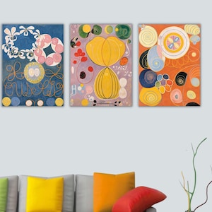 3er Set Hilma af Klint Wandkunst, Hilma af Klint Ausstellung Leinwanddruck, Hilma af Klint Giclee Wanddekor, Hilma af Klint Poster, Hilma Kunst