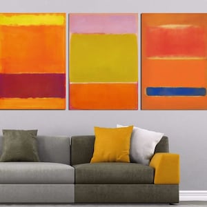 Mark Rothko Set Of 3 Wall Decor, Mark Rothko Prints, Mark Rothko Canvas Print, Abstract Wall Art, Rothko Reproduction Poster, Minimalist Art