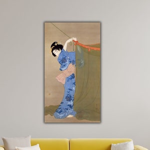 Firefly von Uemura Schuhn Wand Kunst, Japanische Frau Poster, Firefly Wanddekoration, Portrait Uemura Schuhn, Uemura Shun Gemälde,Japanische Wandkunst