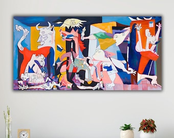 ゲルニカ キャンバスプリント：パブロ・ピカソ複製画、すぐに飾れる