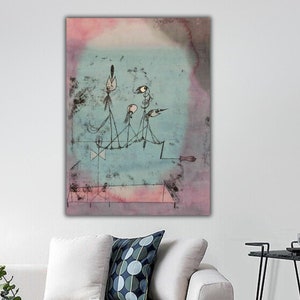 Paul Klee Wall Art, Zwitschermaschine von Paul Klee Leinwanddruck, Paul Klee Gemälde, Paul Klee Surrealismus Kunst