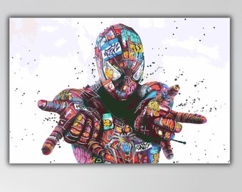 Spider-Man Graffiti Canvas Wall Art, Spider-Man Poster, Spider-man Canvas Print, Spider-Man Wall Decor, Superhero, Spiderman Gift for Kids