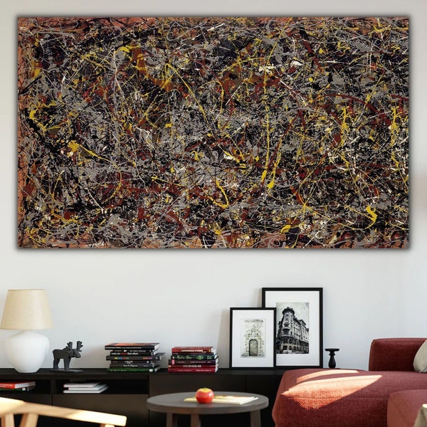 Jackson Pollock No. 5 Wall Art, Pollock Canvas Wall Art, Pollock Abstract Wall Art, Canvas Wall Decor, Abstract Canvas Prints,Surrealism Art