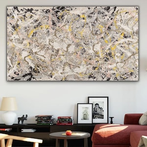 Jackson Pollock No.27 Wall Art, Pollock Canvas Wall Art, Pollock Abstract Wall Art, Canvas Wall Decor, Abstract Canvas Prints,Surrealism Art