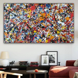 Jackson Pollock canvasafdruk, Pollock canvas muurkunst, Pollock abstracte muurkunst, canvas muur decor, abstracte canvasafdrukken, surrealisme kunst
