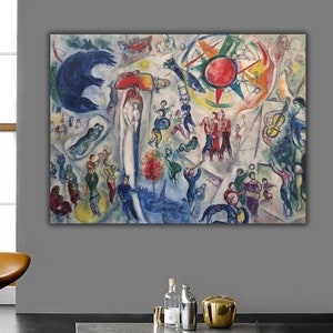 La Vie by Marc Chagall Wall Art, Marc Chagall Exhibition Poster, Museum of Modern Art, Vintage Exhibition Poster, Marc Chagall Exhibition
