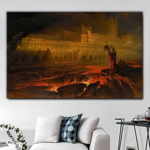 Pandemonium by John Martin, John Martin Canvas Print, John Martin Pandemonium, Louvre (1841) Poster, John Martin Artworks, Canvas Wall Art