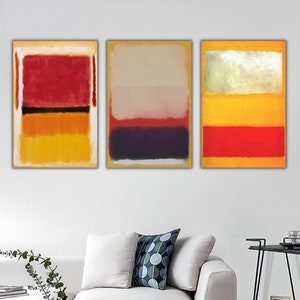 Set Of 3 Mark Rothko Canvas Print, Mark Rothko Wall Arts, Mark Rothko Print, Abstract Art Print, Rothko Reproduction Poster, Minimalist Art