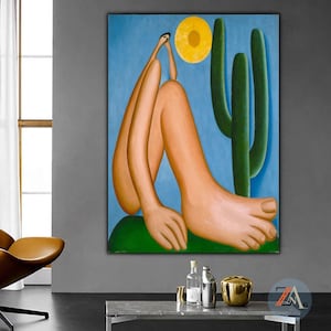 Abaporu przez Tarsila zrobić Amaral Wall art, Tarsila zrobić Amaral Print art, Abaporu Canvas dekoracje ścienne, Brazylia Abaporu dekoracje ścienne, Tarsila do Amaral