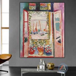 Henri Matisse The Open Window Canvas Wall Art, Henri Matisse Wall Art, Henri Matisse Reproduction Wall Decor, Henri Matisse Canvas Print Art