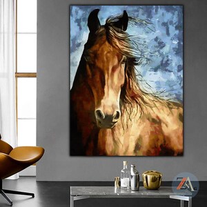 Wildes Pferd Leinwanddruck, große Pferdewand-Dekor, extra große Wandkunst, Pferde Druck Geschenk, Wand-Dekor Wohnzimmer, große Leinwand Wandkunst