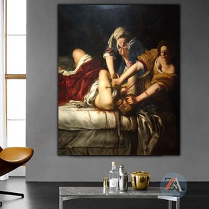 Judith Slaying Holofernes -Stunning Canvas Art, Artemisia Gentileschi Canvas Print, Artemisia Gentileschi Poster, Artemisia Canvas Wall Art