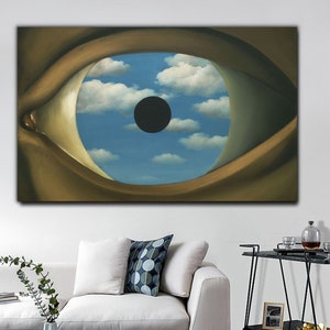 The False Mirror by Rene Magritte, Eye Gift Decor, Rene Magritte Canvas Print, Rene Magritte Wall Decor, Rene Magritte Wall Art, Rene Poster
