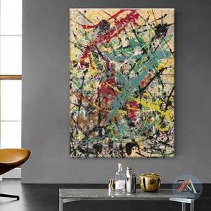 Pollock No.16 Canvas Wall Art, Jackson Pollock Wall Decor, Pollock Abstract Wall Art, Canvas Wall Decor, Abstract Prints, Surrealism Art