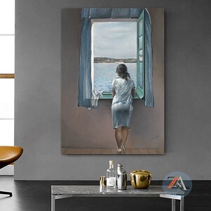 Figure at the Window by Salvador Dali, Salvador Dali Canvas Print, Salvador Dali Paints, Surrealism Art Print, Abstract Expressionism Art