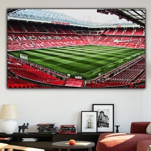 Old Trafford Fußballstadien Wandkunst, England Erste Liga Stadion Wanddekoration, MU Stadion Wandkunst, Old Trafford Poster