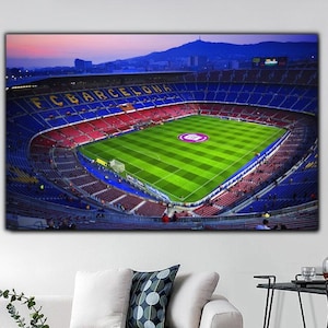 Barcelona Wall Art, Camp Nou Stadium Canvas Print, FC Barcelona Stadium Poster, Stadium Home Decor, Barcelona Home & Office Wall Decor