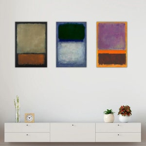 Set Of 3 Mark Rothko Canvas Print, Mark Rothko Wall Arts, Mark Rothko Print, Abstract Art Print, Rothko Reproduction Poster, Minimalist Art