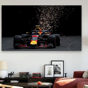 Max Verstappen Canvas Print, F1 Redbull Racing Car Wall Art, RedBull Verstappen Print, Honda F1 Canvas Wall Decor, Formula One Canvas Print.