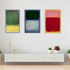 Set Of 3 Mark Rothko Canvas Print, Mark Rothko Wall Arts, Mark Rothko Print, Abstract Art Print, Rothko Reproduction Poster, Minimalist Art