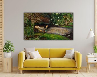 Ophelia Canvas Wall Art, John Everett Millais Paintings, William Shakespeare Hamlet, Ophelia Print, British Painting,Ophelia Fine Art Poster