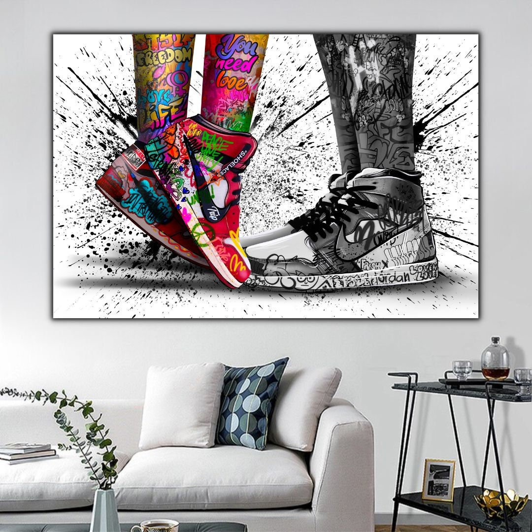 Graffiti Backdrop Print Canvas Shoes main image 0