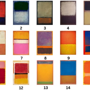 Custom Mark Rothko Wall Art, Choose one of from Rothko's 60 Artworks, Leave a Message to Us, We will Produce it for You, Rothko Print Art