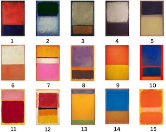 Arte da parete personalizzata Mark Rothko, Scegli una delle 60 opere d'arte di Rothko, Lasciaci un messaggio, Lo produrremo per te, Rothko Print Art