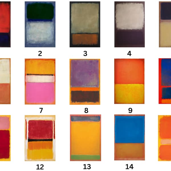 Arte de pared personalizado de Mark Rothko, elija una de las 60 obras de arte de Rothko, déjenos un mensaje, lo produciremos para usted, Rothko Print Art