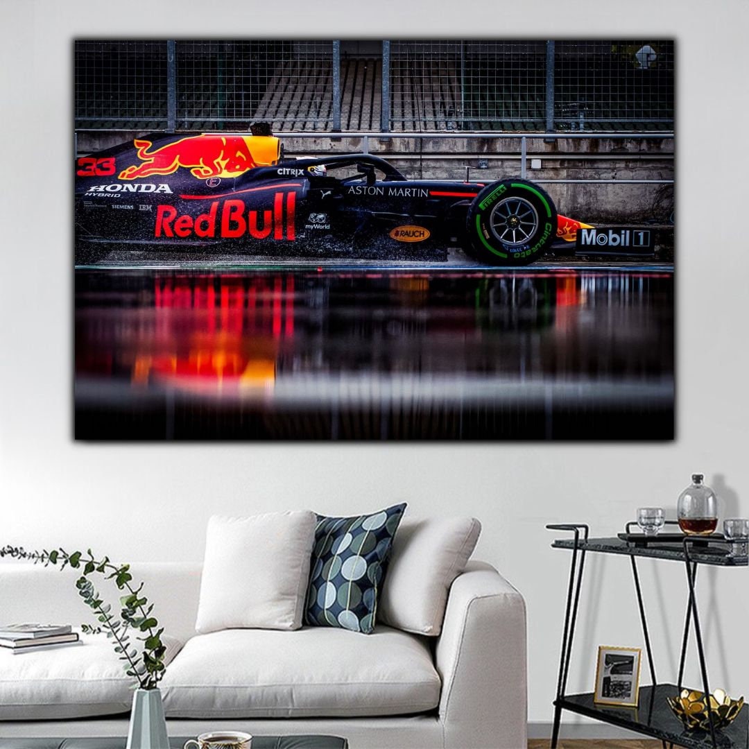 F1 Redbull Racing Car Wall Art, Max Verstappen Canvas Print, Redbull