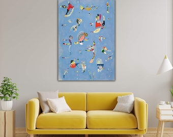 Sky Blue by Kandinsky Wall Art, Wassily Kandinsky Canvas Print, Abstract Expressionism Decor, Modern Art Poster, Canvas or Panel Options