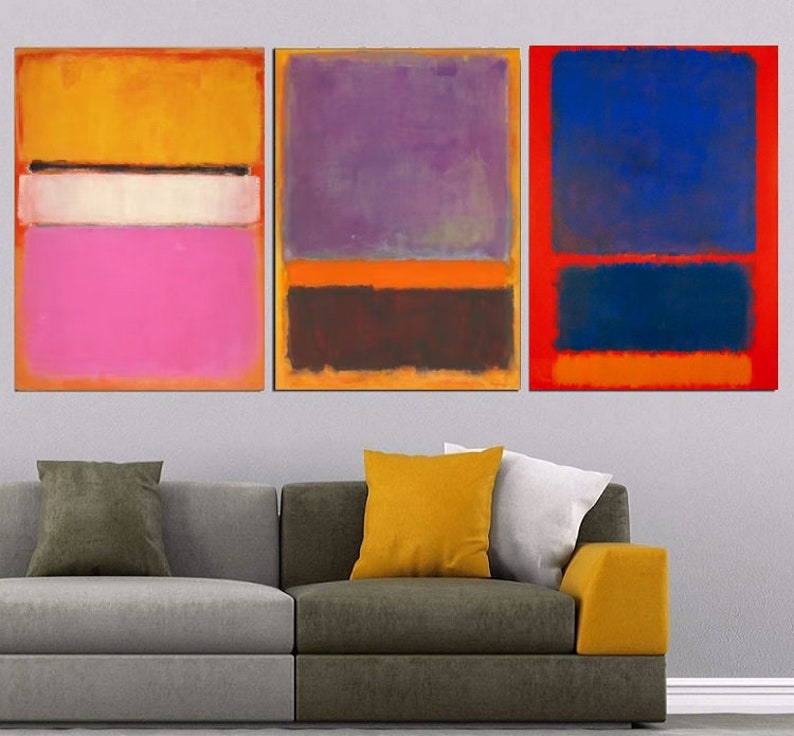 Custom Set of 3 Mark Rothko Wall Art Create Your Own Canvas Etsy