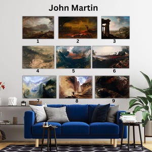 Custom John Martin Canvas Wall Art, Choose one of from John Martin&#39;s 18 Artworks, Leave a Message,We will Produce it for You,John Martin Art